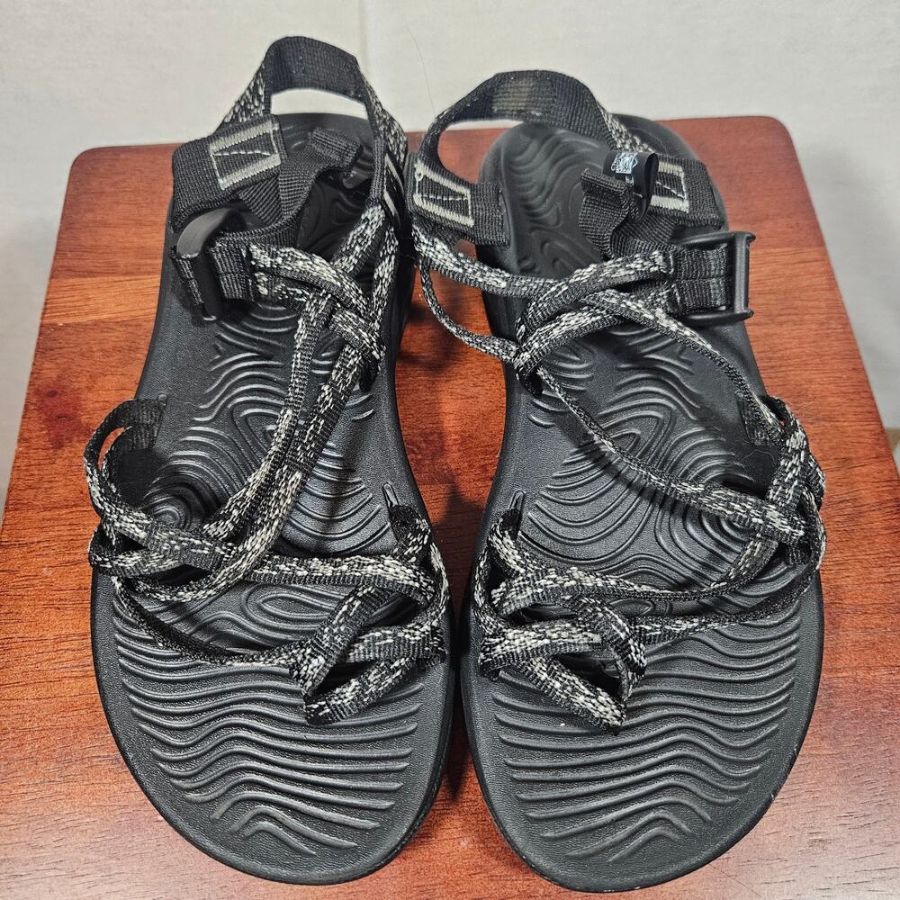 Chaco ZX/2 Classic Sandals Women's Size 9 Black White Adjustable Straps J105110